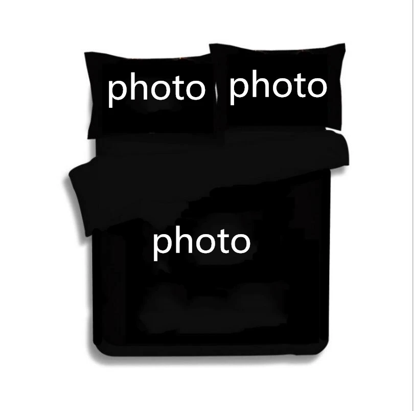 

DeMissir Private Custom Sanding Soft Polyester Duvet Cover Set 2/3Pcs Set White Black Bedding Sets offer Vector illustration