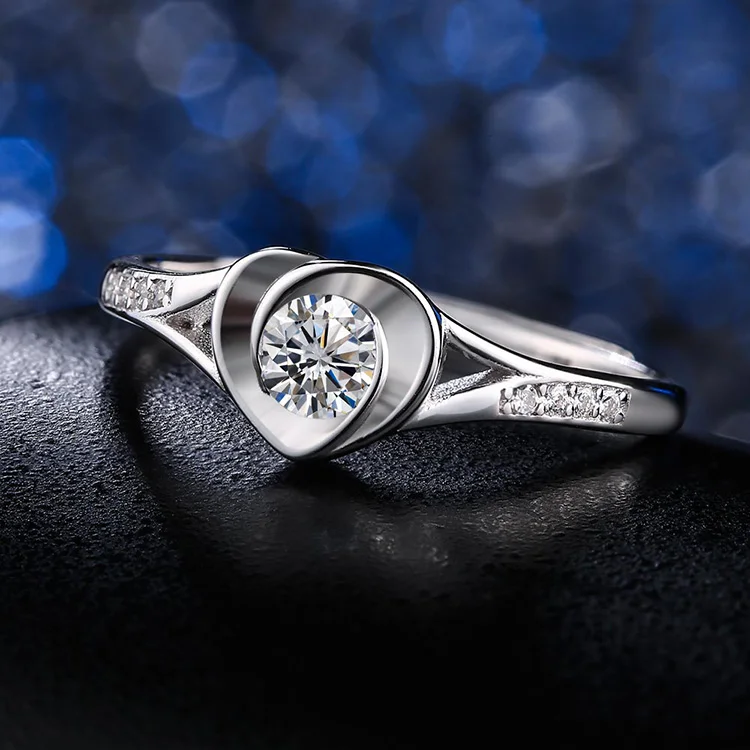 0.4CT S925 Женское Обручальное кольцо Твердое Серебро 925 пробы ювелирное изделие с