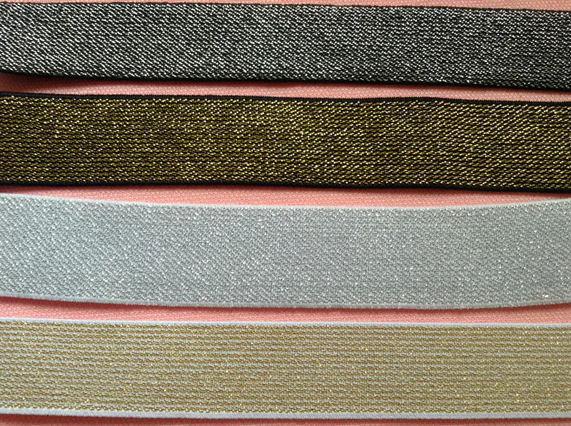 3 см Высококачественная металлическая блестящая эластичная тесьма стрейч лента