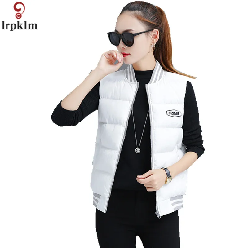 Женский хлопковый жилет куртка большого размера с воротником в стиле бейсбола