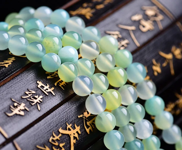 

Бусины Из Натурального светло-зеленого агата, нить 15 дюймов, для изготовления браслетов, ювелирных изделий «сделай сам», 4-12 мм