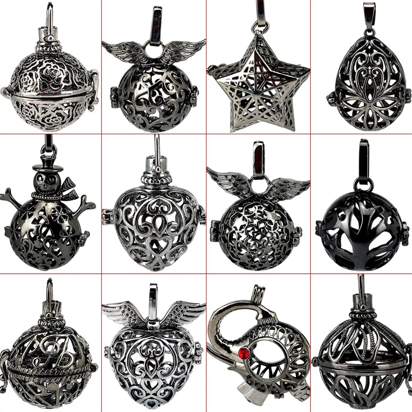 5 шт. Черная филигрань подвесная клетка со снеговиком крыльями шаром диффузором