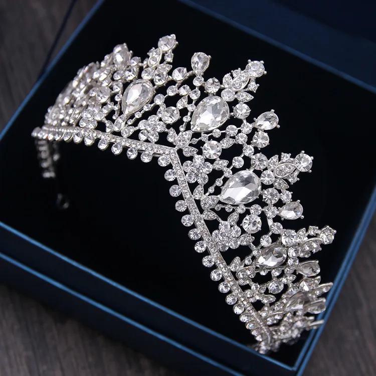 MANWII silvery inlay shine rhinestone Ornaments Tiaras and princess Crowns for Women Bridal Weddings Hair Accessories A0001 | Украшения и