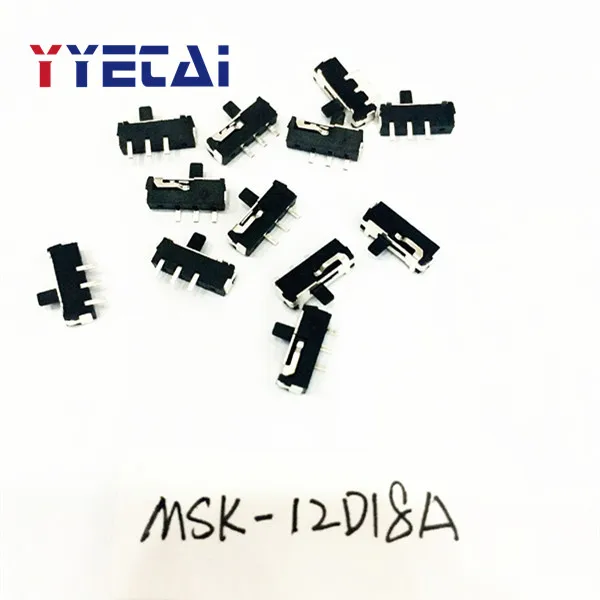 

20PCS MSK-12D18A fluctuation side dial toggle switch SMD side 3 Pin 2 file miniature slide switch 12D18 DD