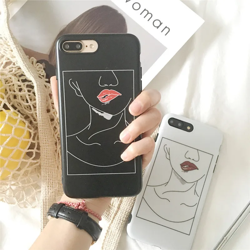 Art line сексуальный аниме женский силиконовый чехол для телефона матовый iPhone 7 7Plus 6