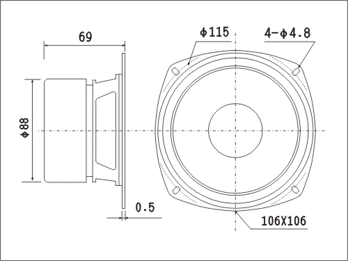1 шт. Kasun BK 4301F 4 ''магнетизм экранированный Среднечастотный динамик PP конус mid
