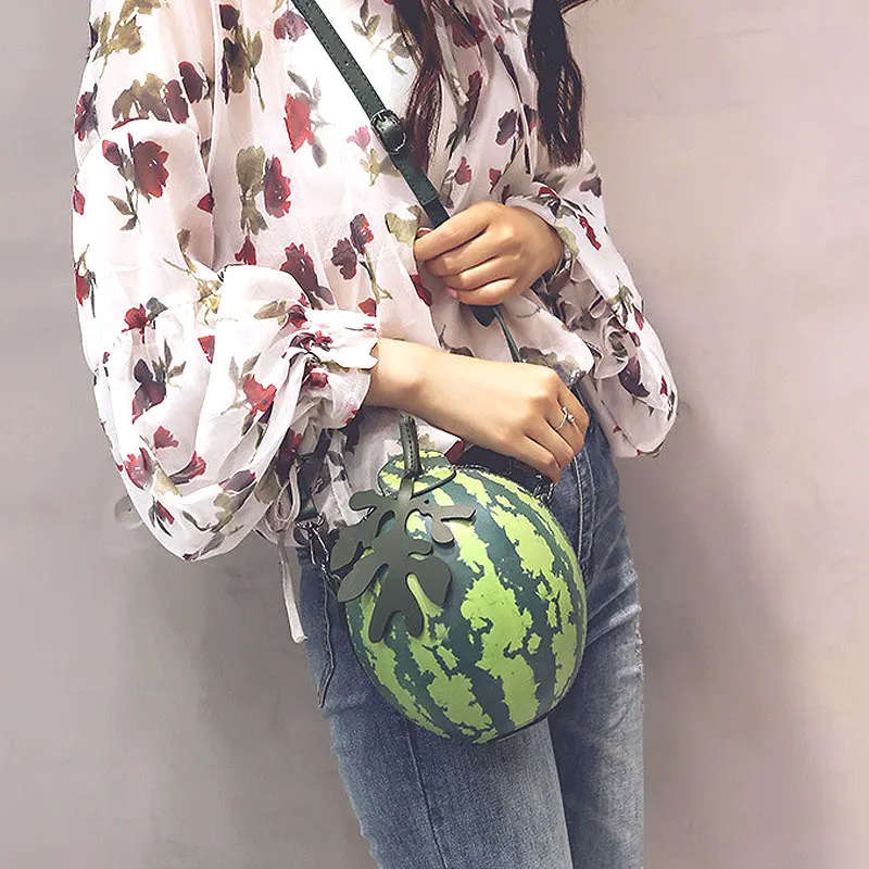 Модная женская сумка через плечо в форме арбуза из искусственной кожи мини-сумки