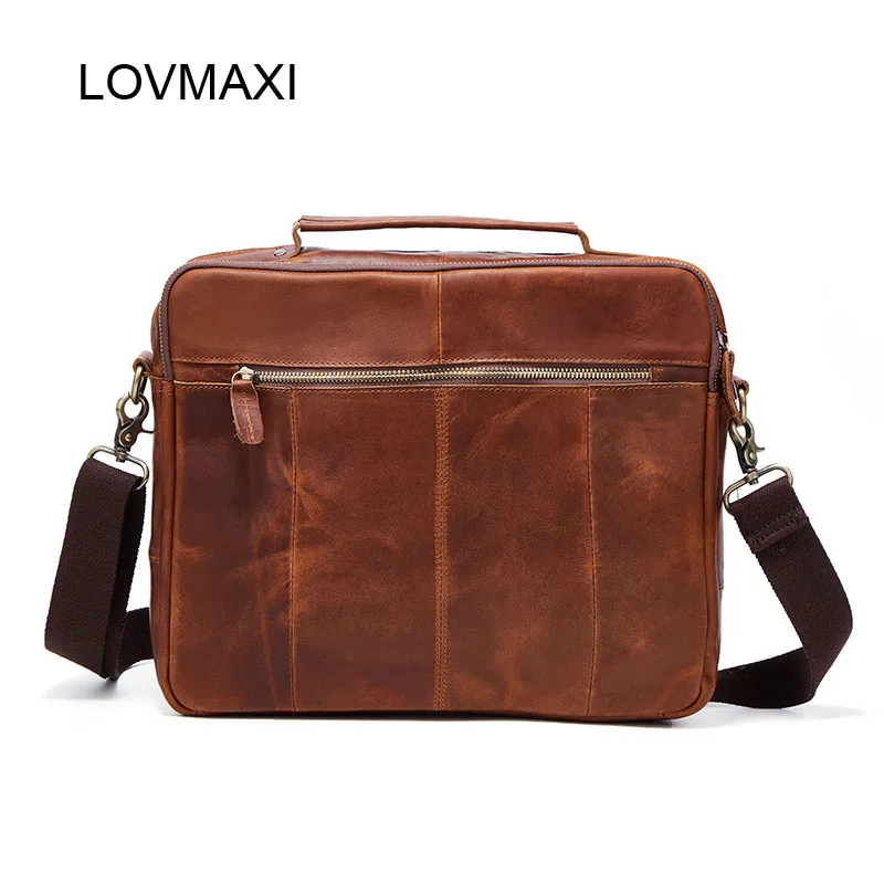 LOVMAXI коровья кожа винтажные мужские портфели Сумки Crazy horse кожаная сумка на плечо