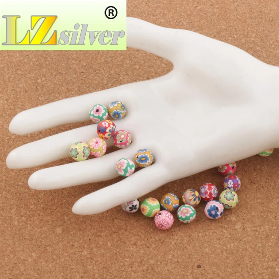 

300PCS 10mm mix Polymer Clay Fimo Round Beads Handmade Spacers Jewelry DIY Loose Beads L3010