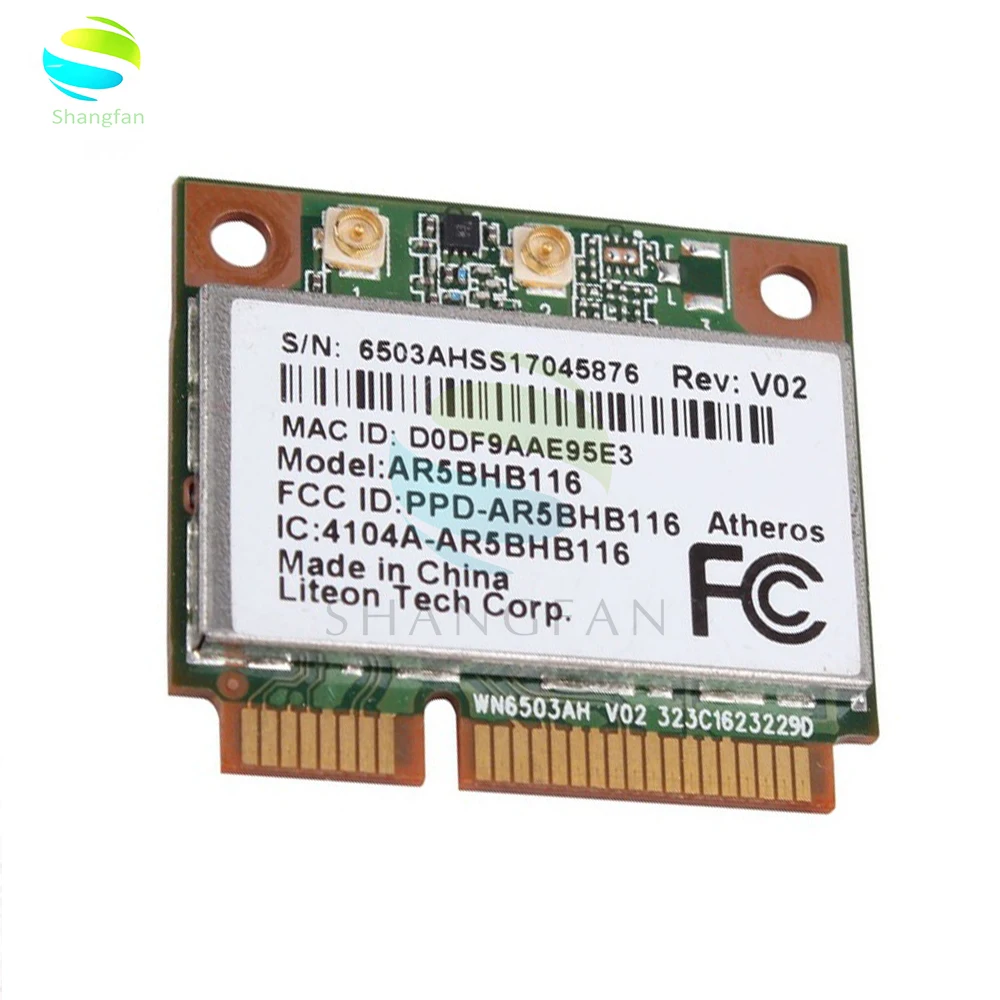 Беспроводная сетевая карта Atheros AR9832 AR5BHB116 2 4/5 ГГц один чип 300 Мбит/с 802.11n MINI PCI E