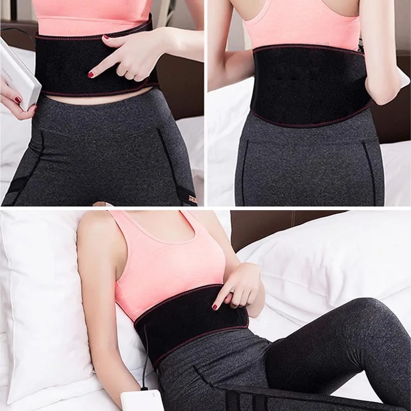 USB массажный пояс с подогревом для талии Поясничный утеплитель углеродного
