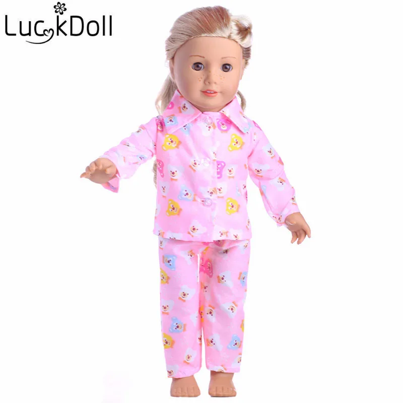 Пижама LUCKDOLL разные стили подходит для 18 дюймовых американских кукол 43 см
