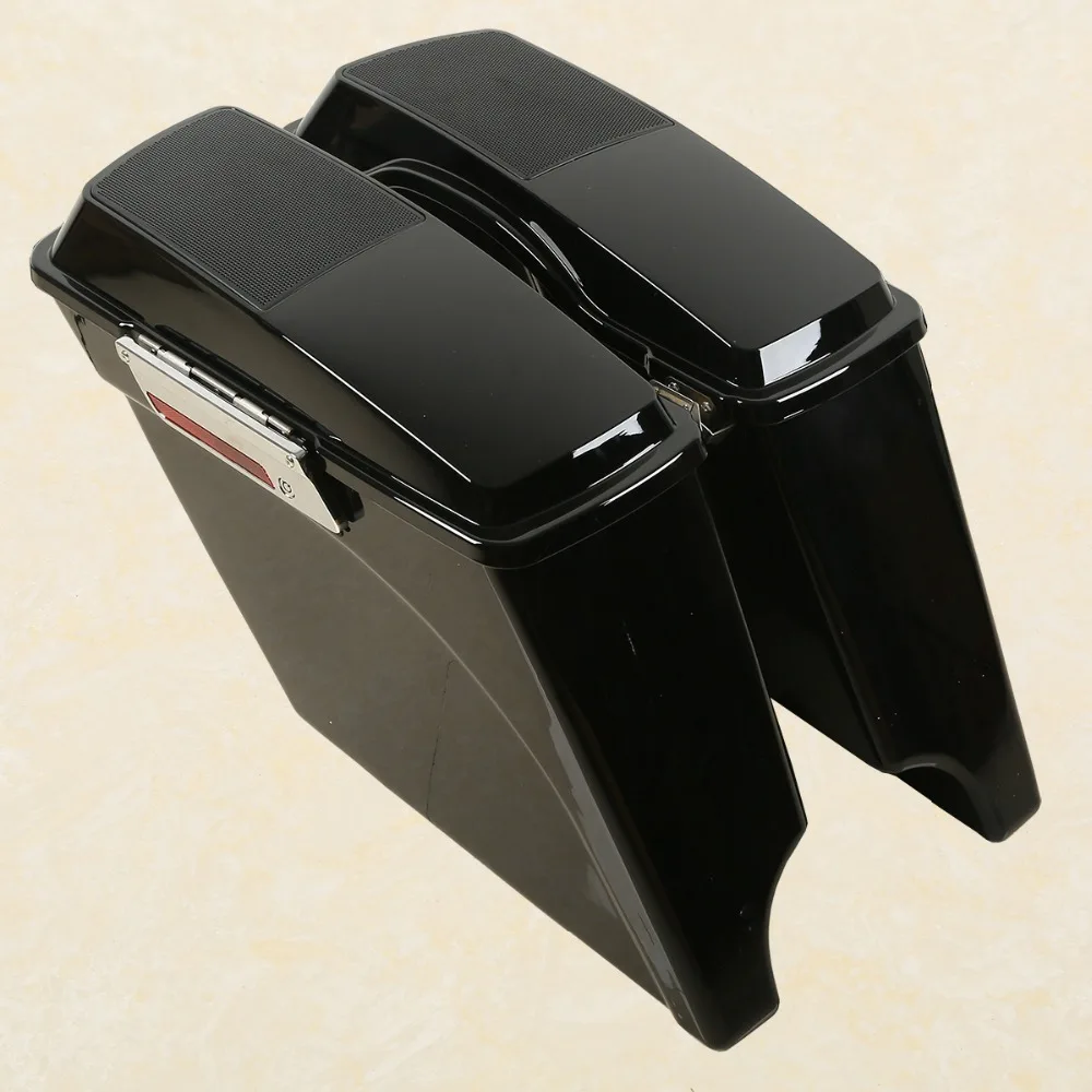 МОТОЦИКЛ ABS 5 &quotРасширенная крышка динамика для Harley Touring Street Glide Electra Road 93-13 Vivid Black |
