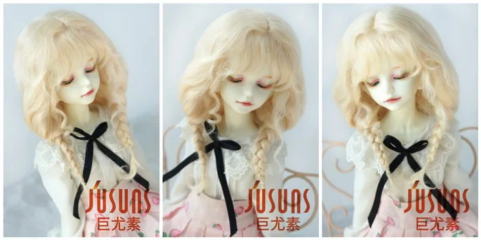 D2033B 1/4 MSD красивый мохеровый кукольный парик длинный курчавый BJD волосы Размер 7-8 дюймов мягкий мохеровый парик