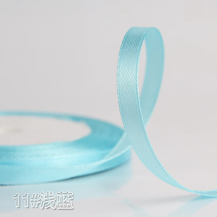 Light Blue 22 метра/рулон 6 мм шелковых атласных лент Свадебная декоративная подарочная упаковка аксессуары DIY ручной работы обратно в школу ленты - Цвет: Light Blue