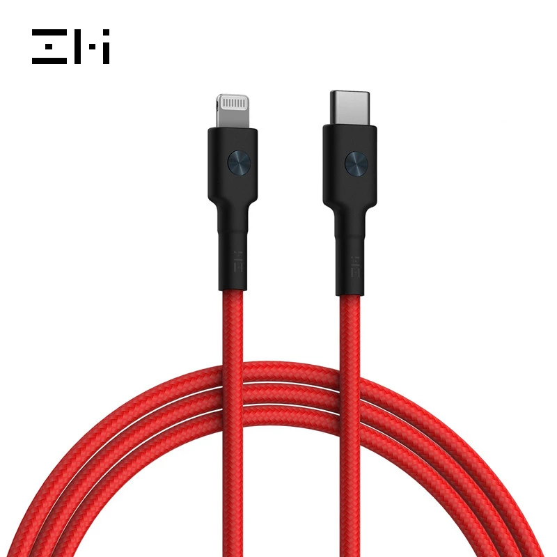USB C to iPhone Red ZMI MFI Сертифицированный usb type c для lightning Кабель для iPhone 11 pro xs max xr 8 7 6 plus ipad зарядное устройство PD Быстрая зарядка короткий 0,3 м - Тип штекера: USB C to iPhone Red
