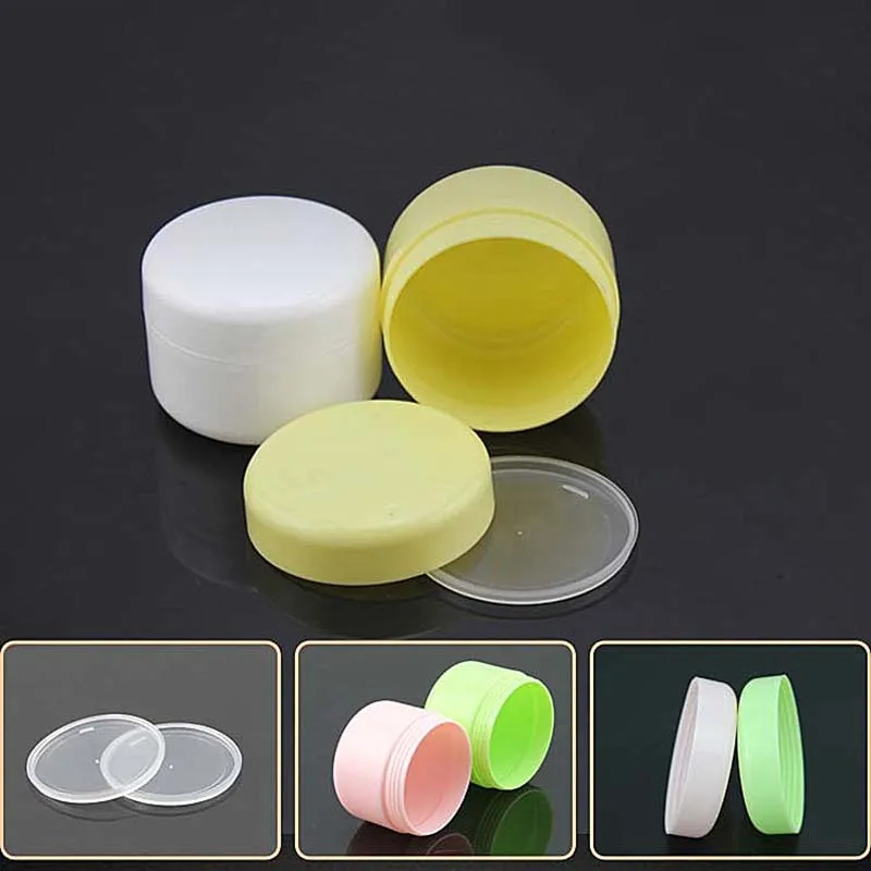 

100g Plastic Cream Jar Refillable Cosmetic Facial Bath Salts Bottle with Inner Lid Empty Mask Powder Lotion Pack Containers