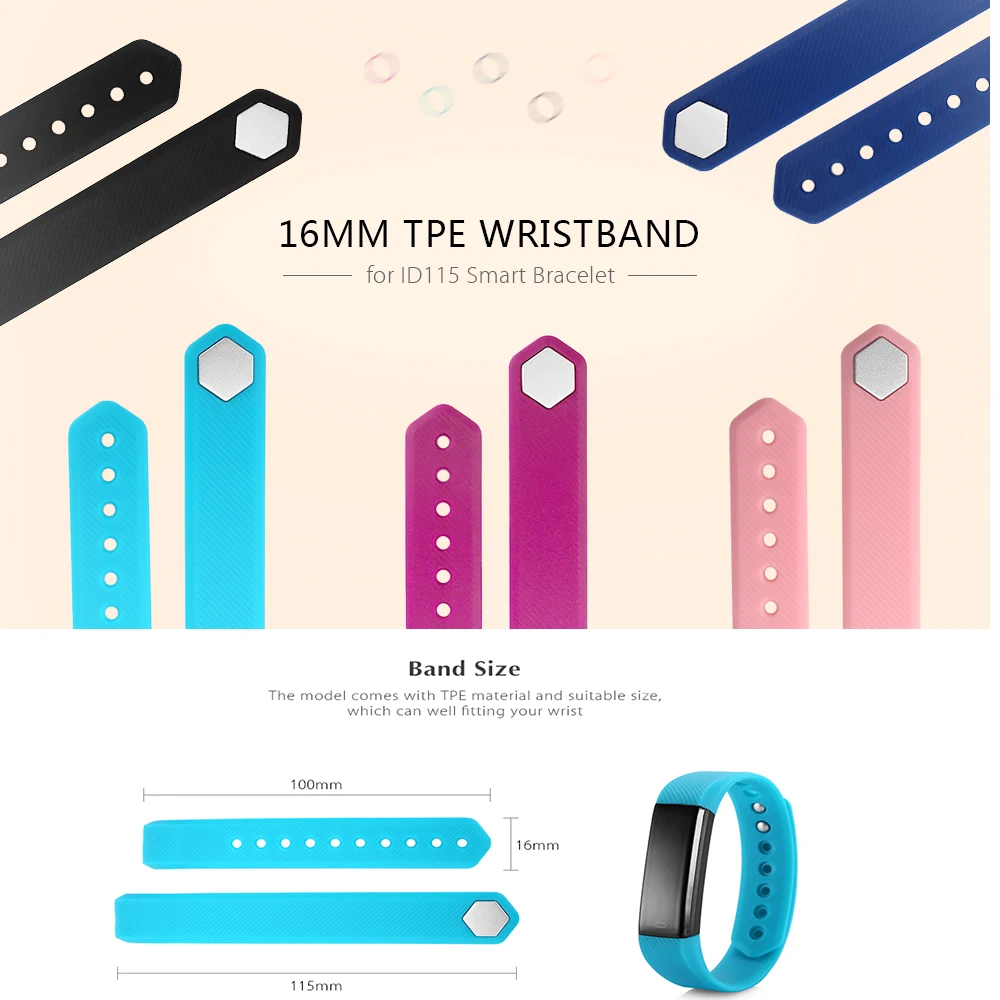 ID115 умный Браслет Смарт ремешок замена ремешки силиконовый ремень 5 цветов