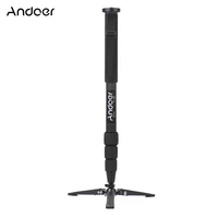 andoer tp 340c portable carbon fiber camera monopod 34mm diameter with three legged supporting stand for cameras max load 15kg