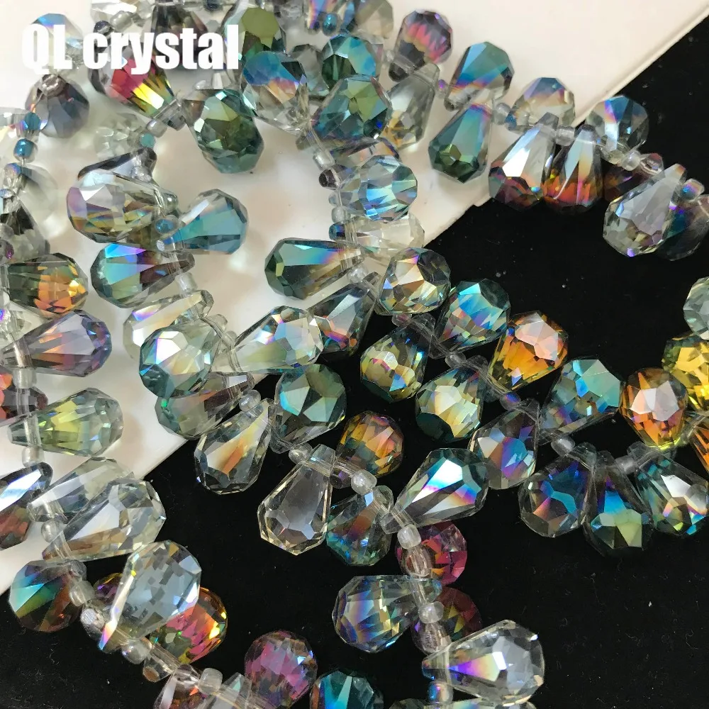 50pcs 9x14mm Austria Crystal beads Charm loose spacer Beads DIY Earrings necklace handcraft bracelet jewelry Window curtains | Дом и сад