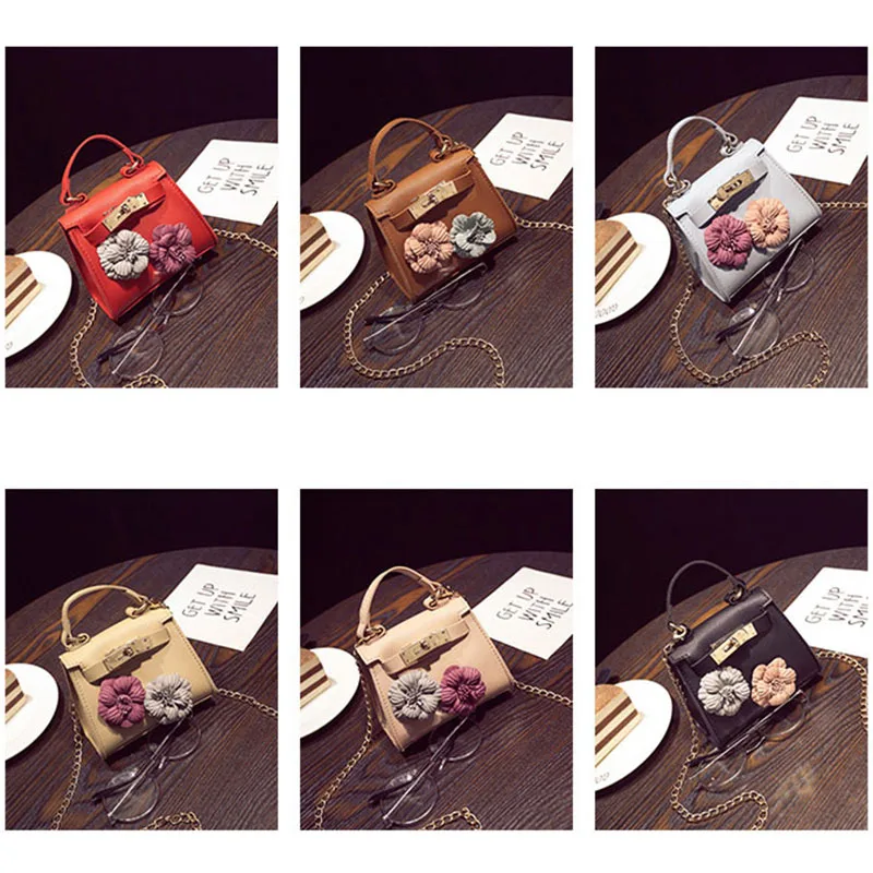 2017 Новая модная женская Мини Цветочная сумка на плечо с цепью маленькая через