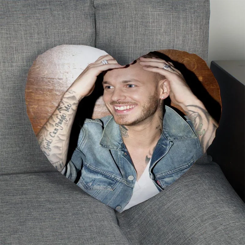 Custom M. Pokora сердце Форма Наволочка на молнии наволочка свадебные туфли для дома или