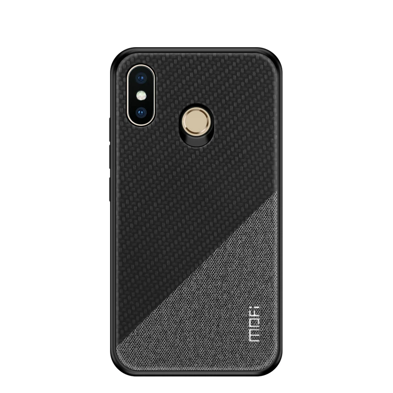 Mofi углеродное волокно Ткань смешанные цвета PC чехол Xiaomi Redmi Note 6 Pro Жесткий мягкий