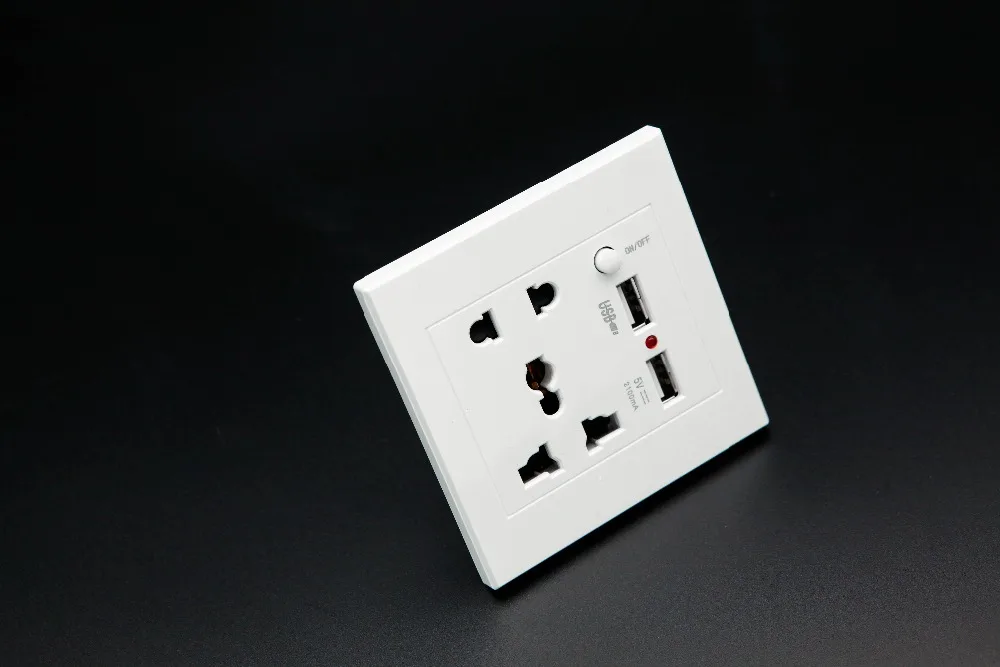 Универсальное настенное зарядное устройство 2100mA 5V 2 USB AC 110 250V US UK EU AU порта розетка