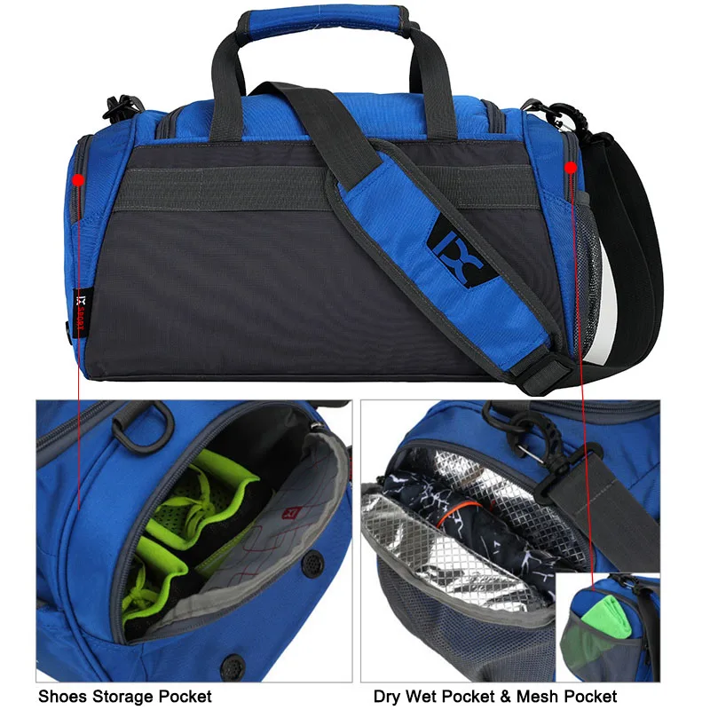 Scione Outdoor Nylon Sports Bag Large Capacity For Fitness Yoga Handbag Portable Travel Training Gym Shoulder Bags For Men Women