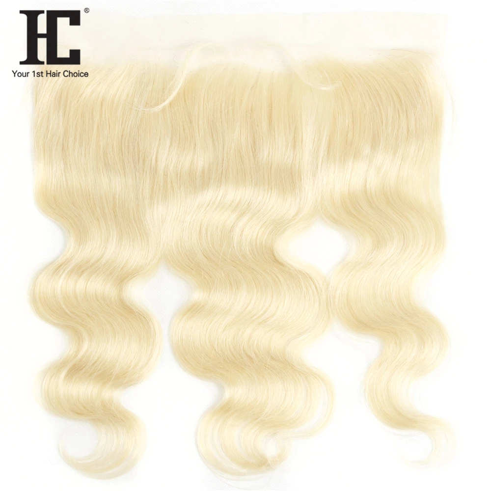 HC Hair 613 блонд пряди с фронтальной перуанской человеческой шерстью волнистые 3 13x4