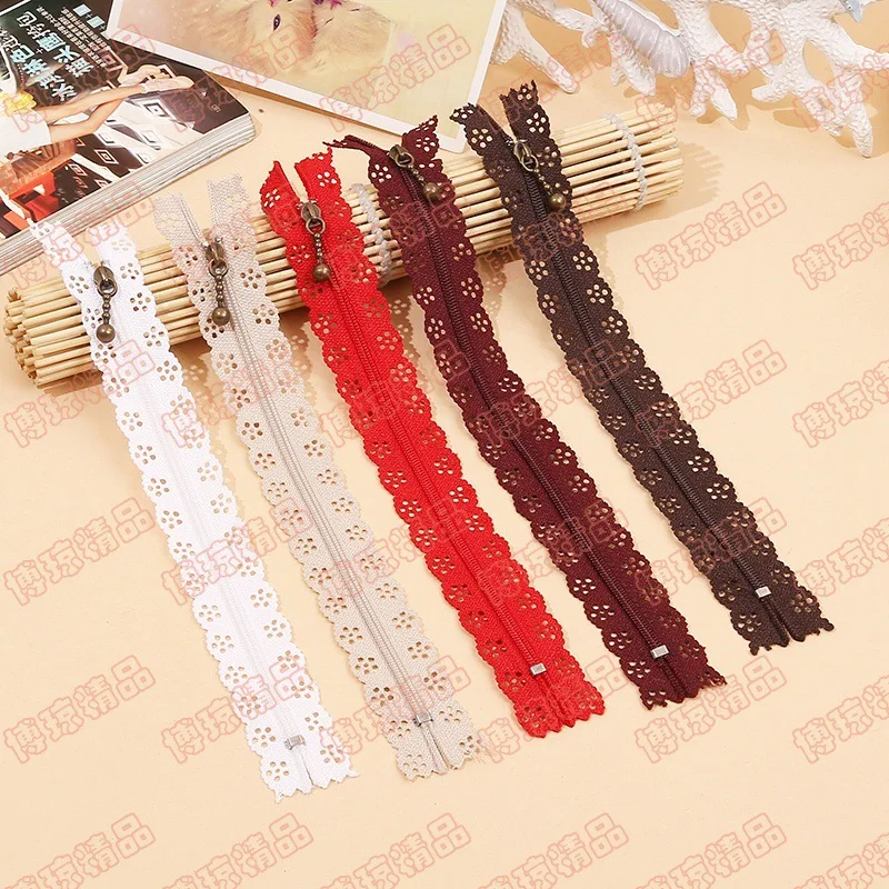 Высококачественная нейлоновая молния бесшумная многоцветная кружевная