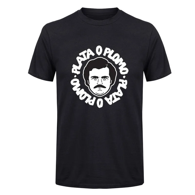 2017 летняя новая брендовая одежда Camiseta Plata O Plomo футболка на заказ Pablo Escobar