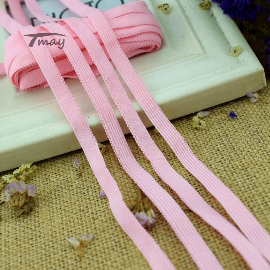 #1396 розовые тонкие и гладкие эластичные ленты с краями для брюк резинка одежды