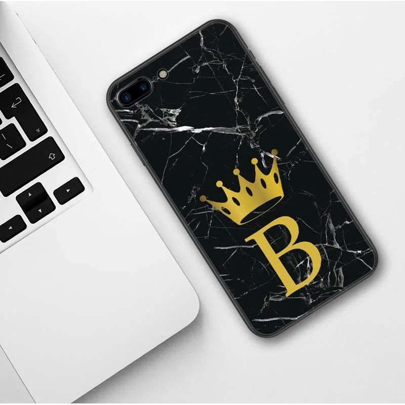 Изготовленный на заказ Чехол для iPhone X SE 5 5S 6 6s 7 8 Plus корона король королева Письмо