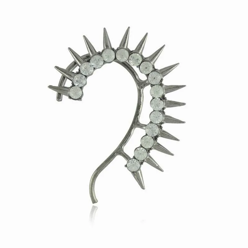 

New Style Punk Ear Cuff Crystal Rivet Ear Clip Earrings For Women Girls Spike Cuff Earrings Fashion Jewelry Gift
