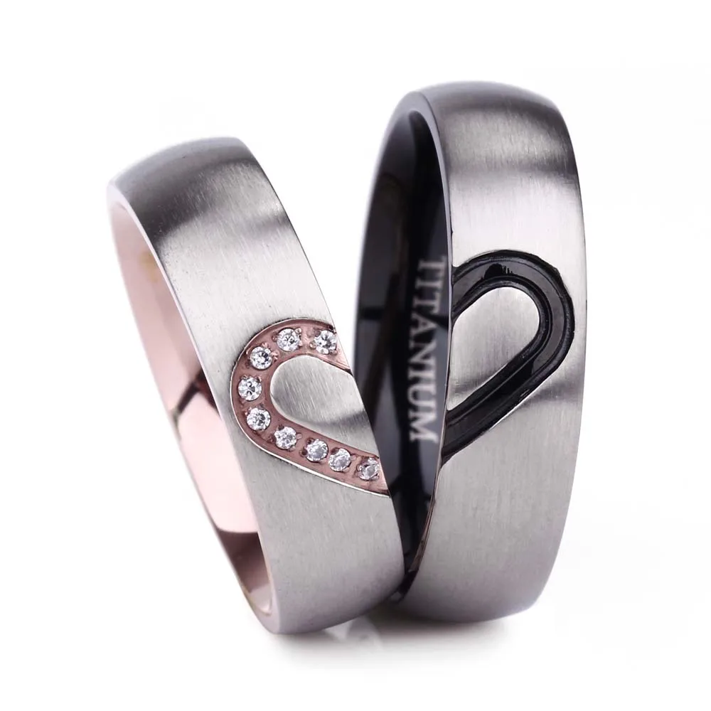 1 шт. титановые кольца с инкрустацией в форме сердца|titanium ring|couple ringsring for |