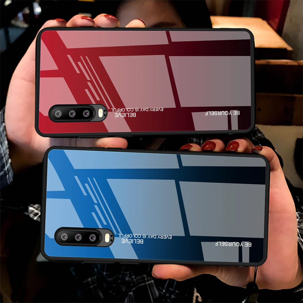 50 шт. градиентный стеклянный чехол для телефона Huawei p30 pro p50 mate 20 p40 p20 p20lite|Бамперы| |