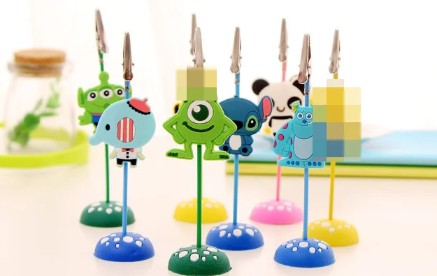 Каваи Мультяшные металлические зажимы для заметок подставка карт держатель