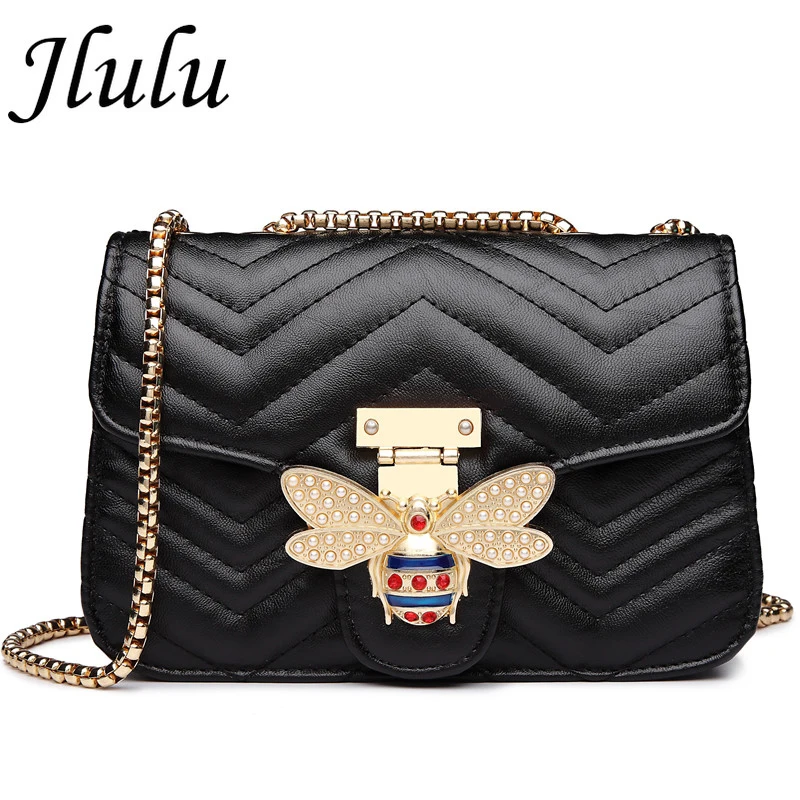 Jlulu 2019 роскошные женские сумки дизайнерские черные кожаные стеганые через плечо