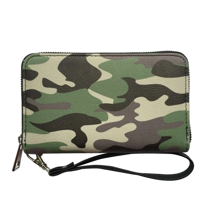 Camouflage Камуфляжный браслет женский кошелек из искусственной кожи большой емкости на молнии кошельки Портмоне мульти-держатель для карт удобный Carteira - Цвет: Camouflage