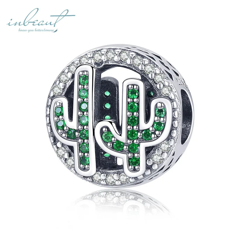 925 Серебряный ананас fit Pandora браслет кактус дерево бабочки бисер циркон губы сердце конфеты Подсолнух автомобиль талисманы для Браслет «сделай сам» - Цвет: FSCC918