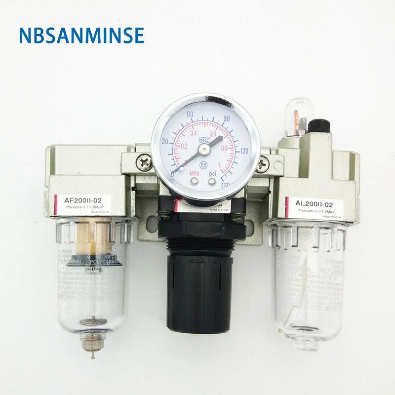 

Air Filter Regulator Lubrication 1/8 1/4 3/8 1/2 3/4 1 AC2000 Three units combination Air compressor Parts NBSANMINSE