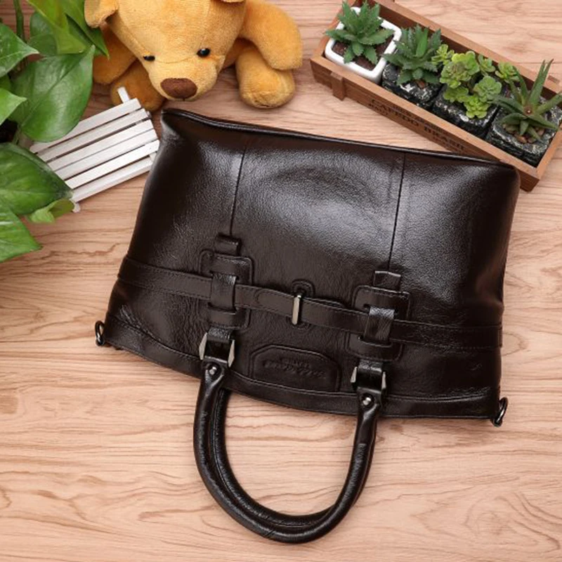 Женская сумка мессенджер через плечо тоут из воловьей кожи первого слоя для