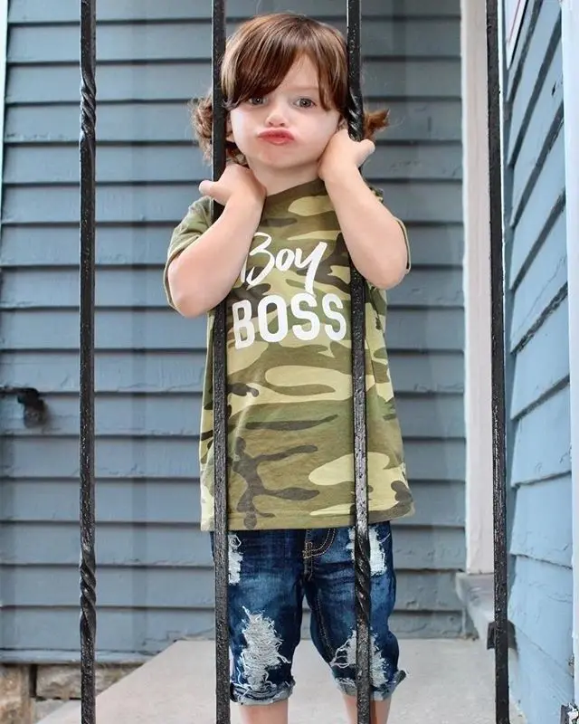 2 шт./комплект футболка и джинсовые брюки для мальчиков | Детская одежда обувь