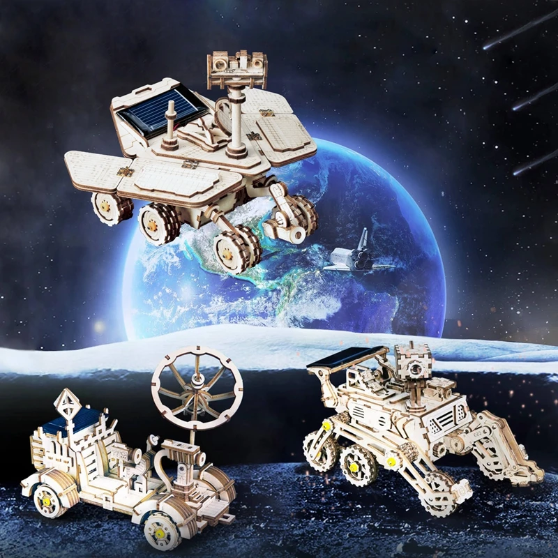 Robud подвижный космический охотничий усиленный солнечной энергией игрушка 3D DIY