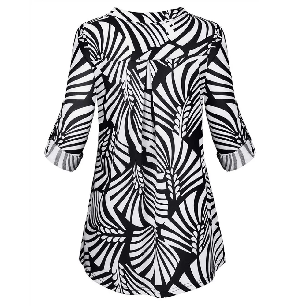 Уникальный Лидер продаж Женская рубашка с длинным рукавом на молнии v-образным