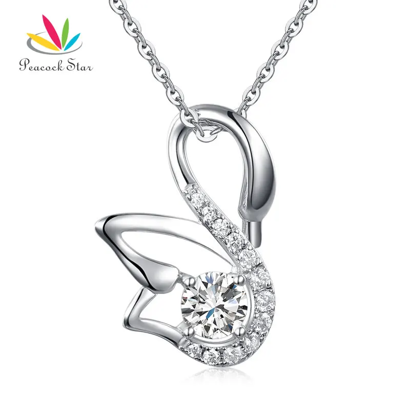 Ожерелье с подвеской в виде лебедя и павлина из стерлингового серебра 925 пробы