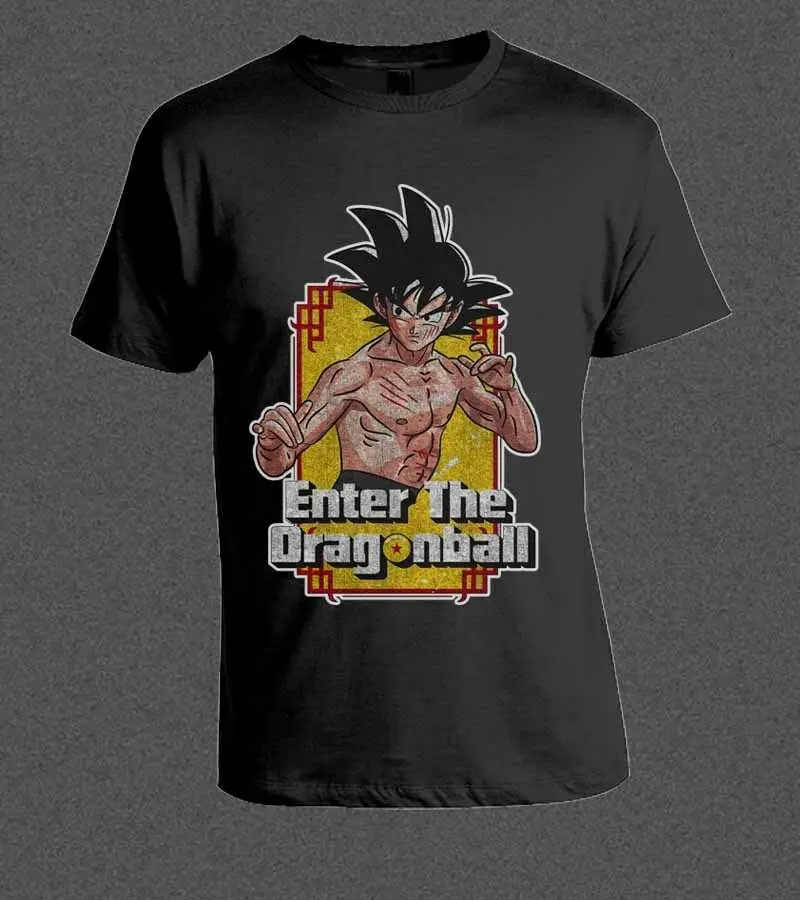 Рубашка Гоку сына винтажный Брюс Ли кунгфу Dragon Ball для мужчин новая брендовая одежда для мужчин крутые топы с круглым вырезом футболки с коротким рукавом