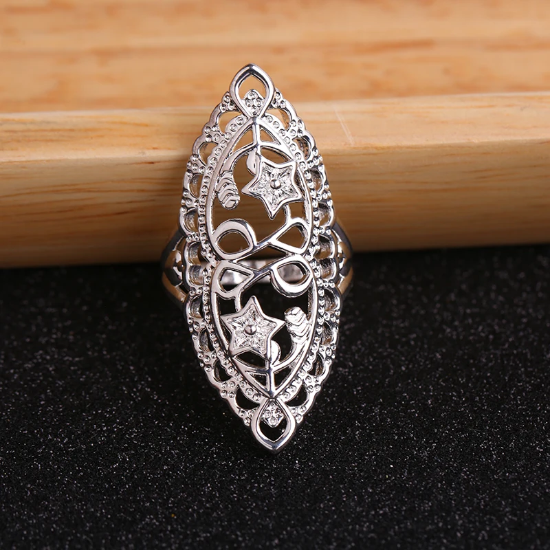 Женское кольцо в стиле ретро элегантное с вырезами ювелирное изделие для
