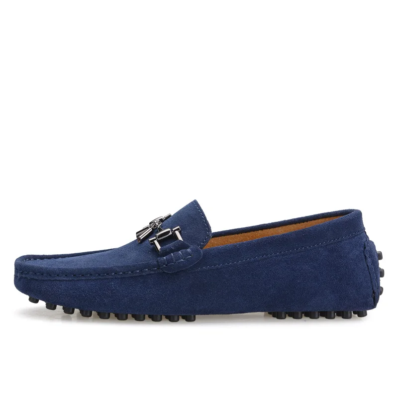 GOXPACER Autumn Shoes Men Metal Buckle Loafers Casual Suede Genuine Leather Flats Fashion Male Tassel Free Shipping | Обувь